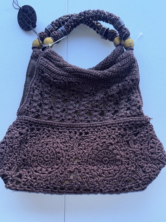 Liz Claiborne Handbags - Vintage Liz Claiborne Brown Crochet Top Handle Bag - Boho Y2K